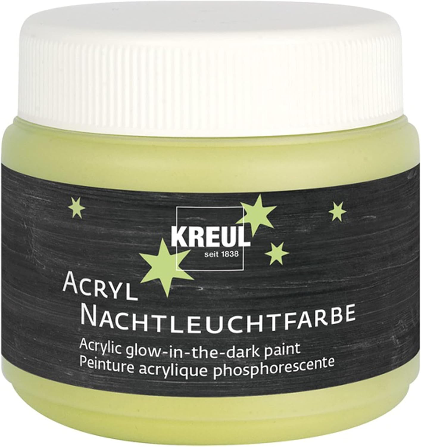 צבע אקריליק זוהר בחושך GLOW IN THE DARK מבית KREUL
