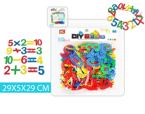 משחק השחלת מספרים - השקית בגודל 29X5X29 CM - משחקי הרכבה - התפתחות הילד - לגן ולבית / מבית HC 