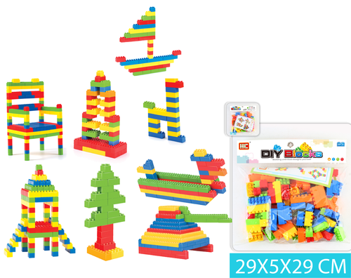 בלוקים חינוכיים להרכבה -השקית  בגודל 29X5X29 CM- משחקי הרכבה - התפתחות הילד - לגן / גיל רך ולבית / מבית HC 