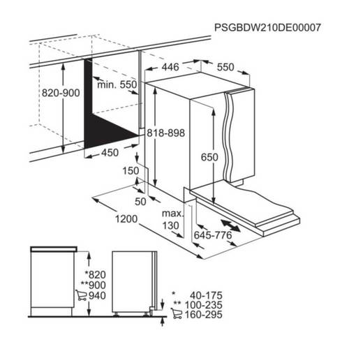 מדיח כלים צר אינטגרלי מלא דגם EEM43200L ELECTROLUX