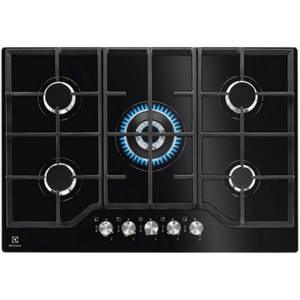 כיריים גז 5 להבות דגם KGG7536K ELECTROLUX בצבע זכוכית שחורה