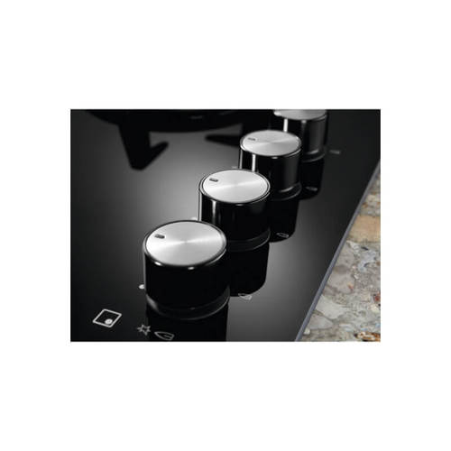 כיריים גז 5 להבות דגם KGG7536K ELECTROLUX בצבע זכוכית שחורה