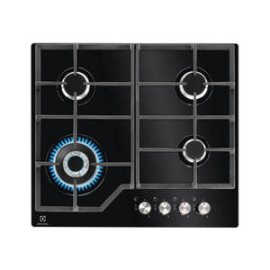 כיריים גז 4 להבות דגם KGG6436K ELECTROLUX בצבע זכוכית שחורה