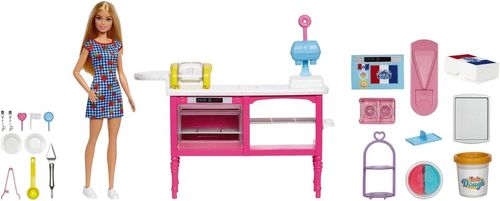 בובת ברבי + מטבח ואביזרים BARBIE HJY19