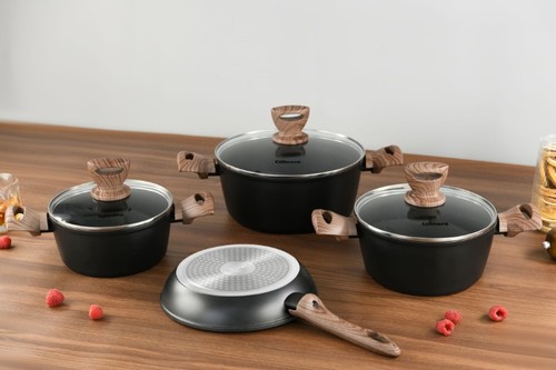 סט 7 חלקים קומפורט שחור סירים 18/20/24 מחבת 22 Y.C.031326