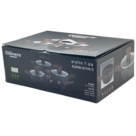 סט 7 חלקים קומפורט שחור סירים 18/20/24 מחבת 22 Y.C.031326