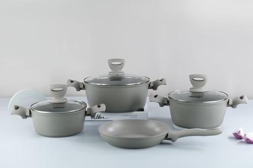 סט 7 חלקים קומפורט אפור סירים 18/20/24 מחבת 22 Y.C.031333