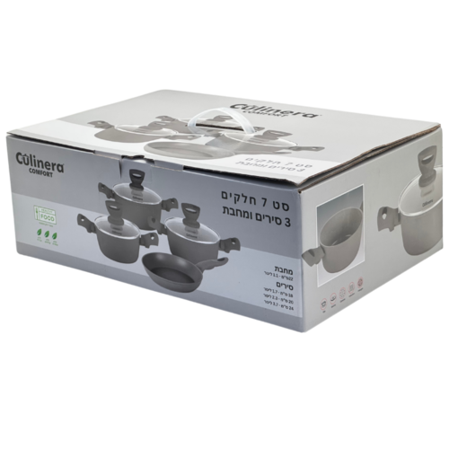 סט 7 חלקים קומפורט אפור סירים 18/20/24 מחבת 22 Y.C.031333