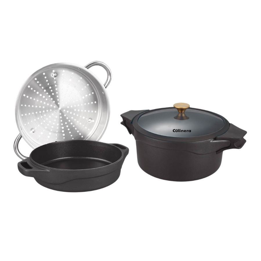 סט 4/ רב תכליתי יציקת אלומניום 24 ס"מ שחור Y.C.031296 RETRO