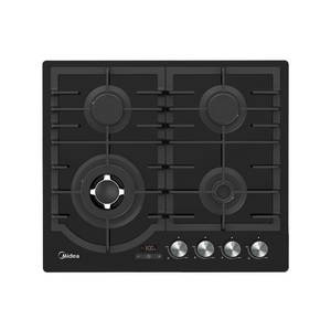 כיריים גז 4 להבות דגם 6736 60GH096 MIDEA בצבע זכוכית שחורה
