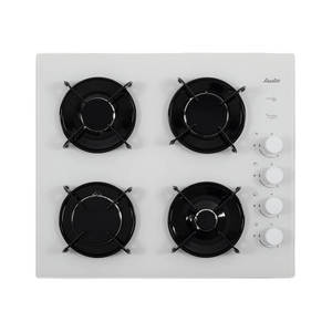 כיריים גז 4 להבות דגם SHG870W SAUTER בצבע זכוכית לבנה