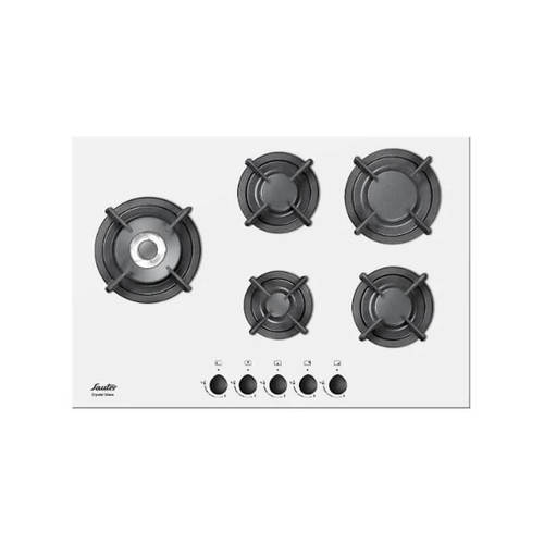 כיריים גז 5 להבות דגם SHG755W SAUTER בצבע זכוכית לבנה