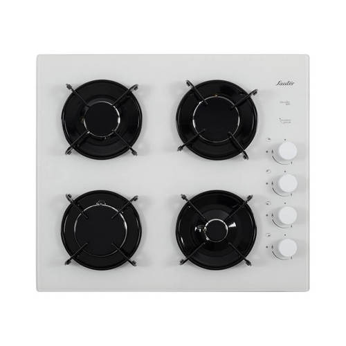 כיריים גז 4 להבות דגם SHG8500W SAUTER בצבע זכוכית לבנה