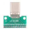 תקע USB-C 3.1 מולחם על מעגל מודפס 24 פינים