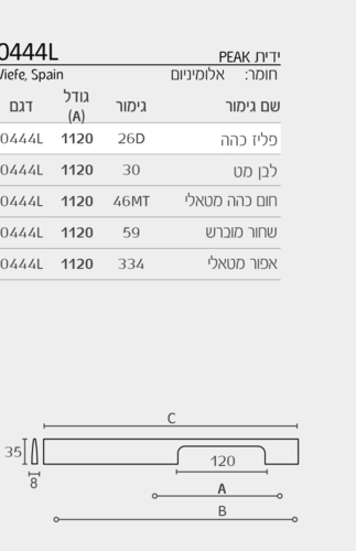 ידית  מודרנית ארוכה