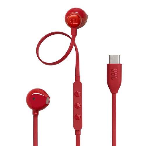אוזניות JBL TUNE 305C - TYPE C בצבע אדום 