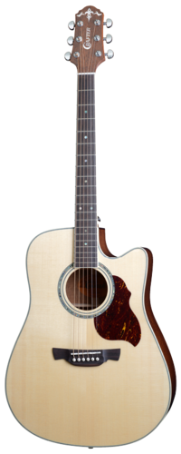 גיטרה אקוסטית מוגברת DE 8/N עם Cutway בצבע טבעי מבריק STANDARD Series + תיק מרופד מבית CRAFTER