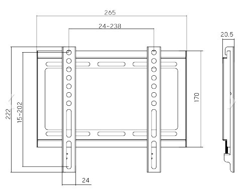מתקן תליה צמוד קיר למסכים Lumi KL22G-22F
