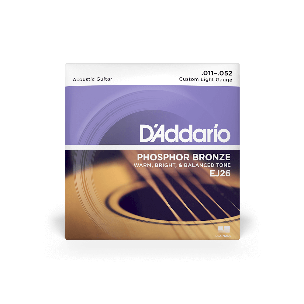 סט מיתרים לגיטרה אקוסטית DaDario EJ26 Phosphor Bronze 11-52