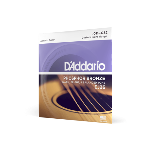סט מיתרים לגיטרה אקוסטית DaDario EJ26 Phosphor Bronze 11-52