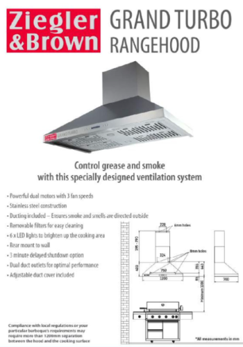 מנדף חוץ Grand Turbo Rangehood