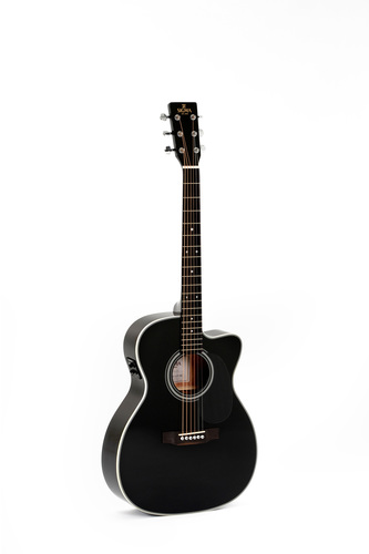 גיטרה אקוסטית מוגברת שחורה SIGMA 000MC-1E BK CUTAWAY
