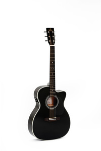 גיטרה אקוסטית מוגברת שחורה SIGMA 000MC-1E BK CUTAWAY