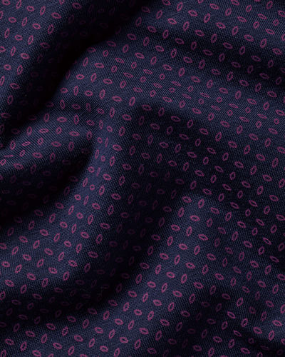 חולצת פולו -Performance Geo Print Polo - Navy
