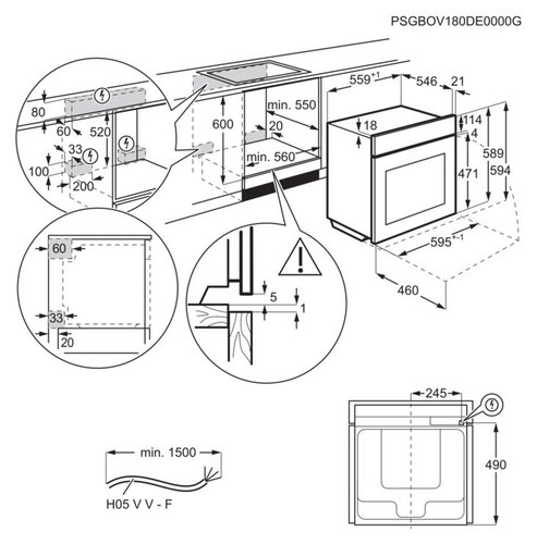 ‏תנור בנוי Electrolux EOE7P31Z Sensecook 700 Pyrolytic multifunction אלקטרולוקס תוצרת גרמניה