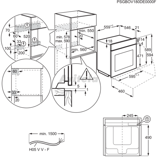 תנור בנוי Electrolux EOE7P31Z אלקטרולוקס --שחור--