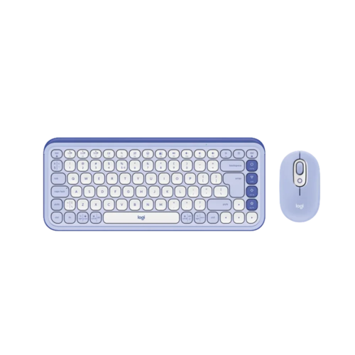  סט מקלדת ועכבר אלחוטיים בצבע לילך LOGITECH POP ICON COMBO 