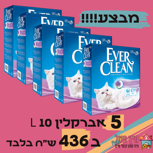 מבצע 5 יחידות חול אברקלין סגול לבנדר 10L ב436 ש"ח