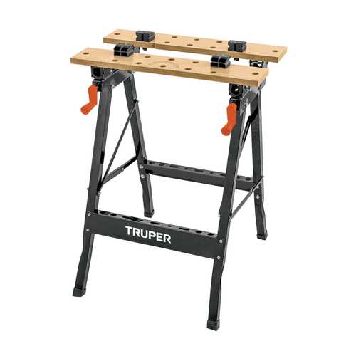 שולחן עבודה מתקפל TROPER עם מלחציים מובנות ו-24 חורי עבודה לנגרות חובבים