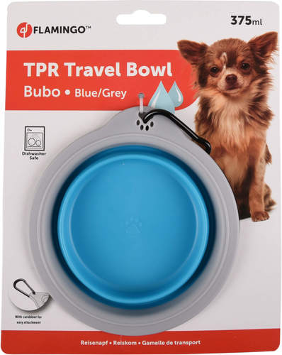 קערת סיליקון כחולה מתקפלת BUBO פלמינגו 375 מ