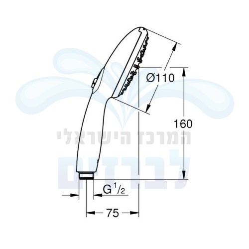 26161003 GROHE | מזלף למקלחת גרואה TEMPESTA 110 26161003 | שני מצבי זרימה | כרום ניקל