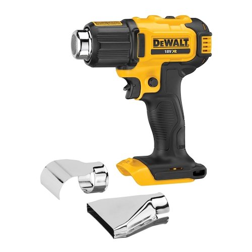 אקדח חום נטען DEWALT DCE530 18V XR עם שתי דרגות חום ופיות מתחלפות לעבודה מקצועית