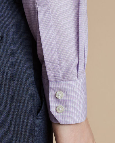 חולצה אקסטרה סלים פיט- Lilac purple non-iron stretch Kensington weave CA extra slim fit shirt