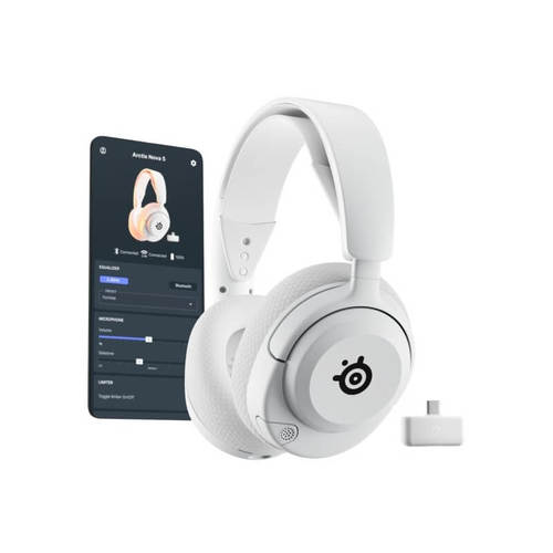 אוזניות גיימינג אלחוטיות דגם ARCTIS NOVA 5 STEELSERIES בצבע לבן