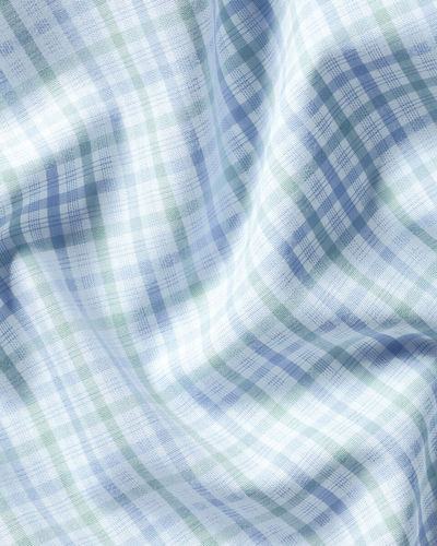חולצה אקסטרה סלים פיט- Green & sky multi check non-iron poplin cutaway extra slim fit shirt