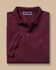 חולצת פולו -Wine red solid short sleeve cotton polo 