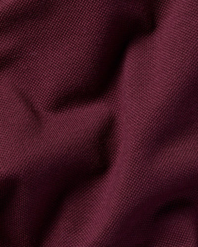חולצת פולו -Wine red solid short sleeve cotton polo 