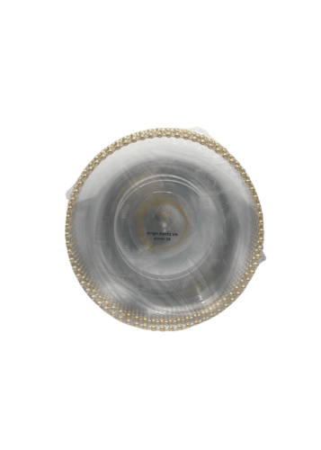 10 יחידות צלחת גדולה קוטר 26 דגם pearl בצבע שקוף זהב