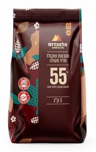 250 גרם מטבעות שוקולד מריר 55% אלמנדוס 