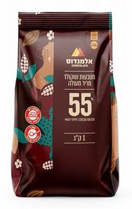 250 גרם מטבעות שוקולד מריר 55% אלמנדוס 