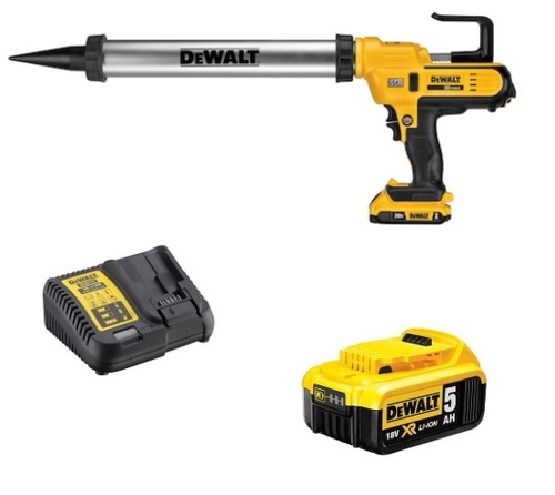 אקדח סיליקון DEWALT DCE580B 20V נטען עם מערכת אנטי-טפטוף, בקרת זרימה כפולה והחלפת מחסניות מהירה
