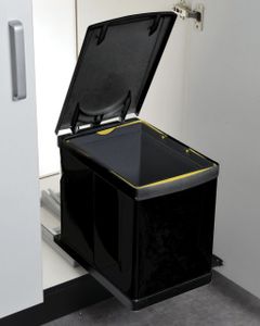 פח אשפ מרובע נשלף16L-21700שחור