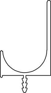 פרופיל ידית Lמטבח 2.9מ שחור