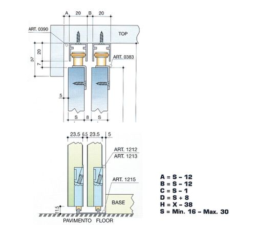 מסילה עליון פנימי 3מטר     390
