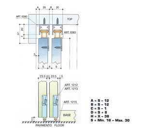 מסילה עליון פנימי 3מטר     390