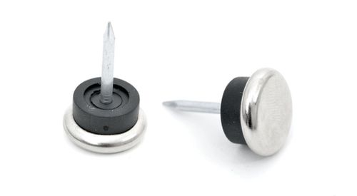 רגלית החלקה גומי + ניקל קוטר 19 מ
